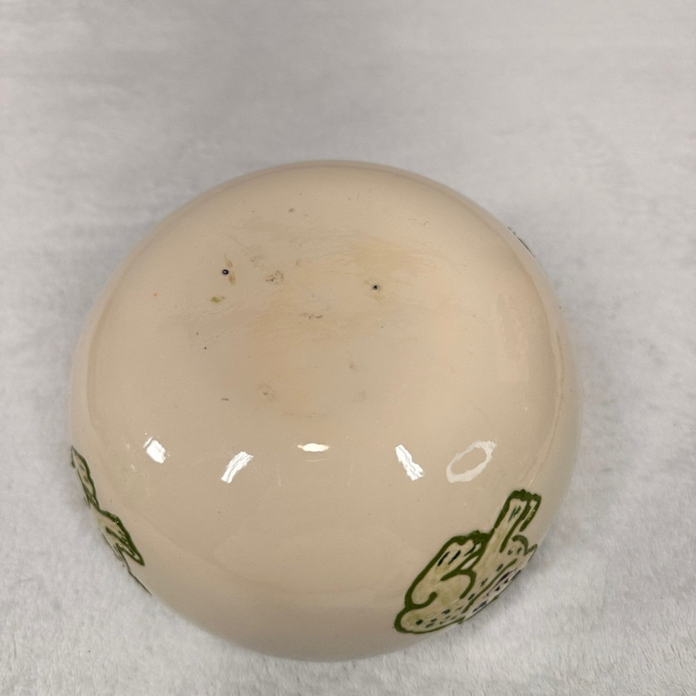 Aboriginal Dot Studio Art Pottery Frog Heart Eyes Butterfly Floral Pot Lily Pads - Picture 12 of 16
